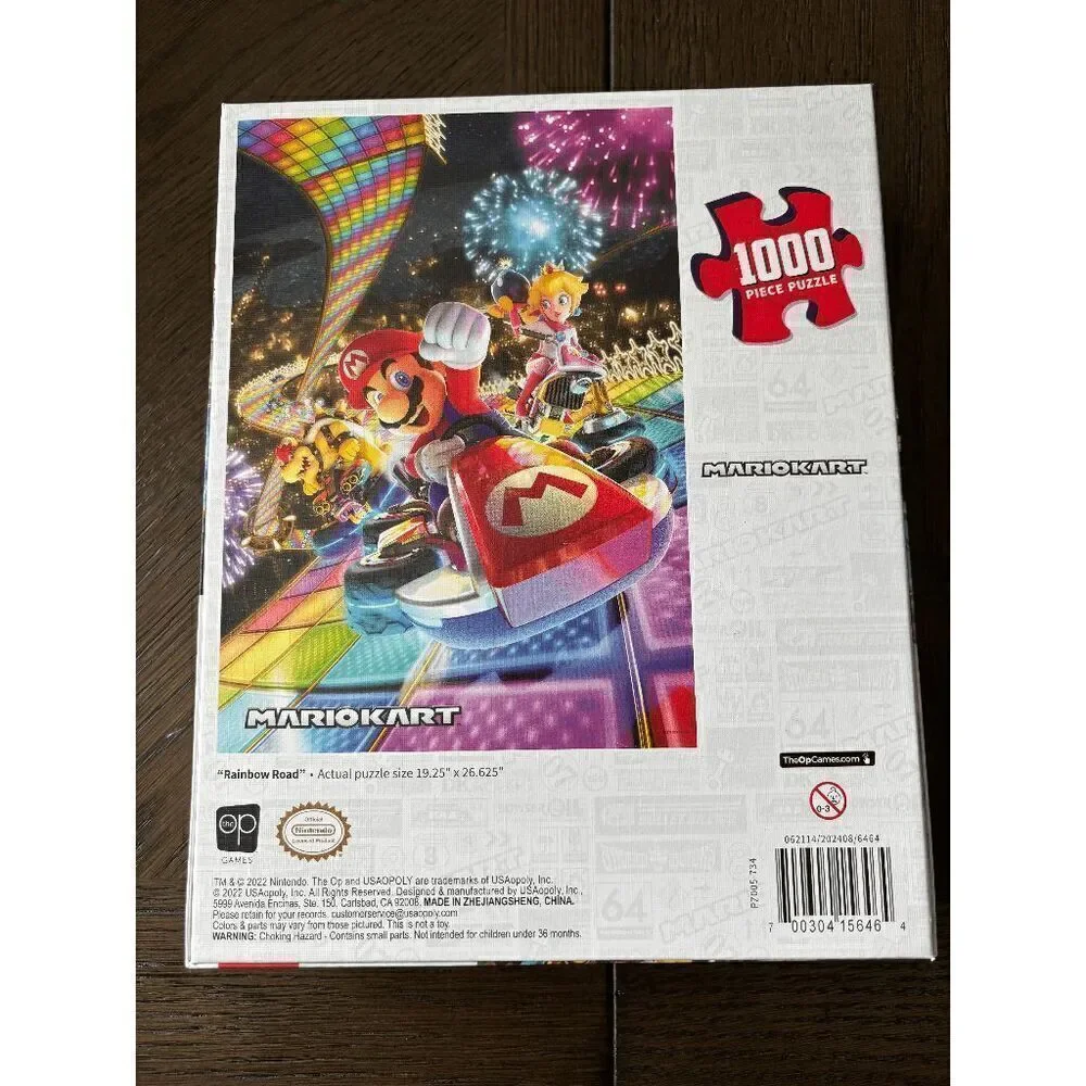 Mario Kart Rainbow Road 1000 Piece Puzzle Open Box Nintendo 19